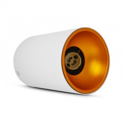 Support de spot GU10 cylindre moderne en saillie - Vue 3/4 blanc