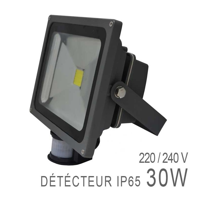 Projecteur LED COB 100W Extérieur IP65 Gris + Détecteur Miidex Lighting®